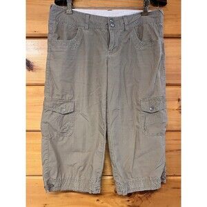 Athleta Cargo Capri Hiking Pants Womens Size 6 T Brown Pockets Lightweight